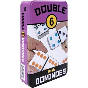 image:imageFront Porch Classics  Double 6 Travel Tin Domino Set from for 1 to 4 Players Ages 6 and up