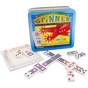 image:imageUniversity Games Spinner Game of Wild Dominoes in Onthego Travel Tin  for 2 to 8 Players Ages 6 and Up